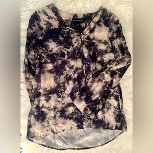 Rock & Republic Women’s Tie-dye Lace-up Peasant Blouse with Bell Sleeves! Sz S!